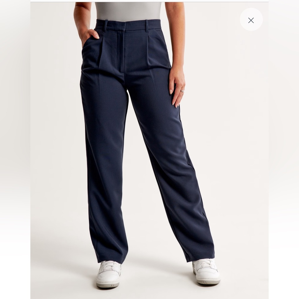 Abercrombie Curve Love Tailored Pant - Navy 26 SHORT